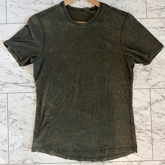 Lululemon Men's 5 Year Basic T-Shirt - Cloudy Wash - Dark Olive - Small - Picture 1 of 4